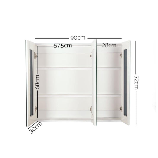 Cefito Bathroom Vanity Mirror with Storage Cabinet - White
