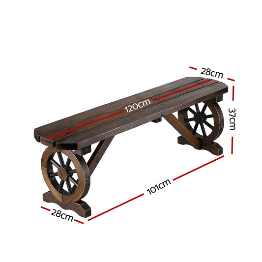 Gardeon Outdoor Garden Bench Seat Wooden Patio Furniture Wagon Dining Chair