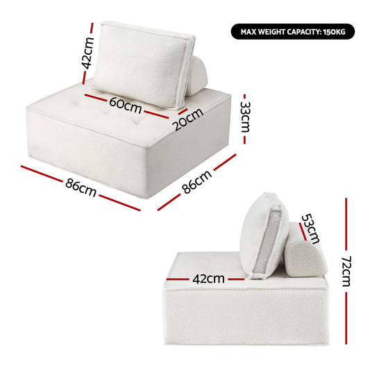 Artiss Floor Sofa Lounge Chair 6 Seater with Pillow