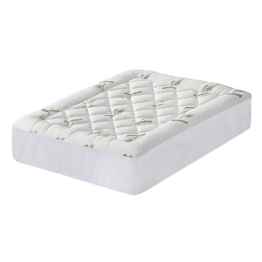 Giselle Bedding 5cm Pillowtop Mattress Topper 1000GSM Thick Soft Bamboo Cooling Pad for Back Pain Relief & Guest Bed, Washable Overfilled Cover with 45cm Deep Pocket Double