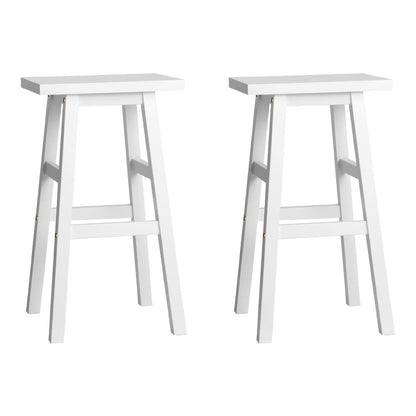 Artiss Bar Stools Kitchen Counter Stools Wooden Chairs White x2