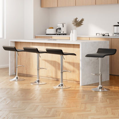 Artiss 4x Bar Stools Adjustable Gas Lift Chairs Black