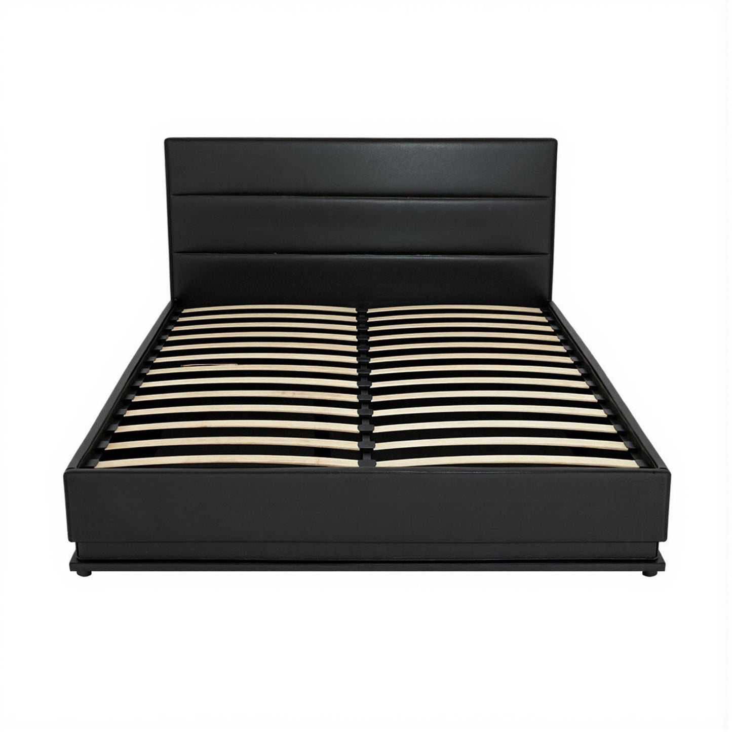 Artiss Bed Frame Queen Size LED Gas Lift Black LUMI