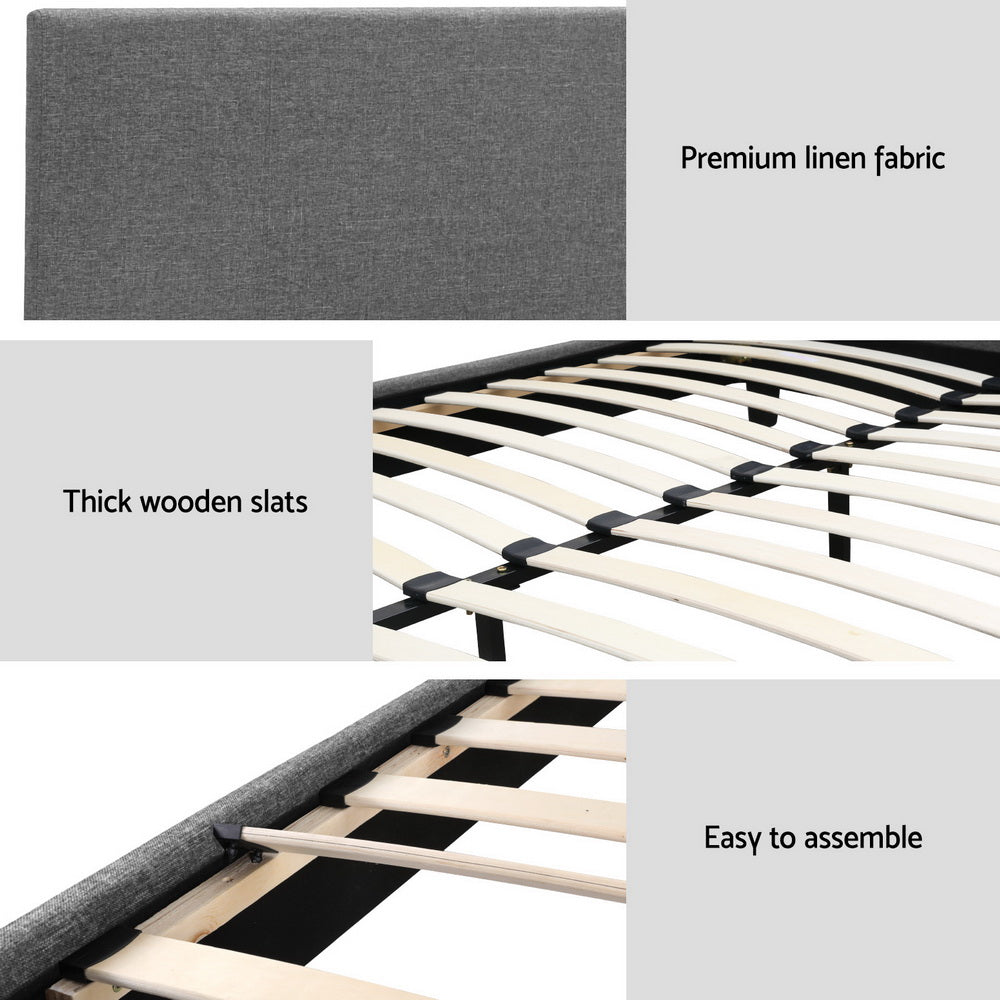 Artiss Bed Frame Double Size Grey NEO