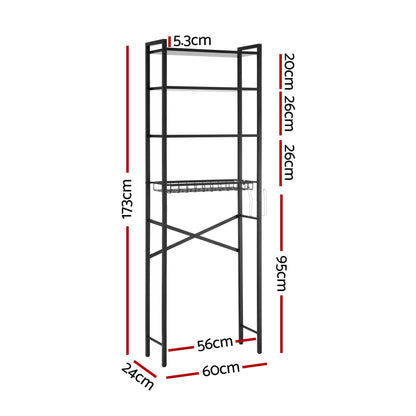 Artiss Over Toilet Bathroom Storage Rack Space Saving 4 Tier Organiser White