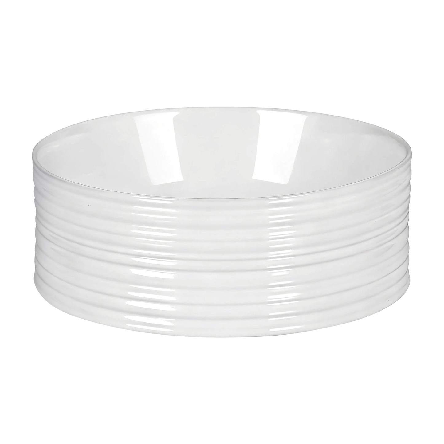 Cefito Bathroom Basin Vanity Sink Vessel Ceramic White Round Countertop 36cm