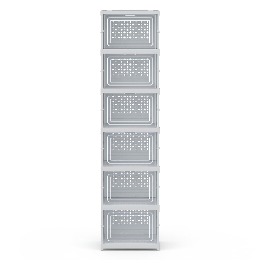 Artiss Foldable Shoe Rack Organizer 6 Tier Storage Shelf Hallway