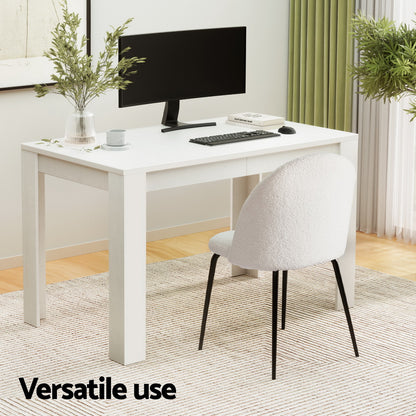 1 Artiss Dining Table and 4 Chairs Set White Sherpa