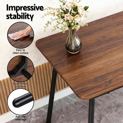 Artiss Dining Table and Chairs Set of 4 Bench Kitchen Furniture Rustic Brown