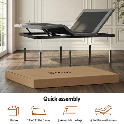 Artiss Adjustable Bed Frame Double Size Electric Bed Base Wireless Remote Control Zero Gravity Power Bed Foundation