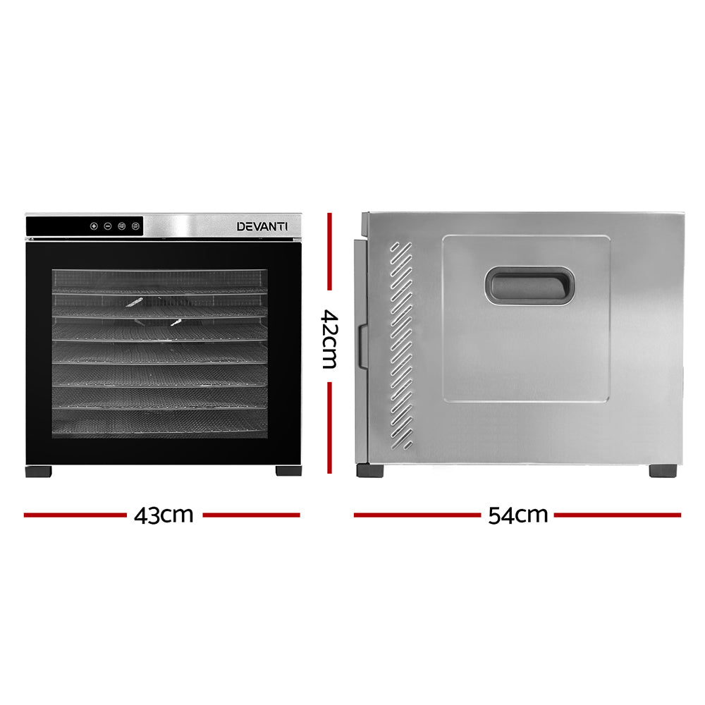Devanti 10 Trays Food Dehydrator Stainless Steel Tray