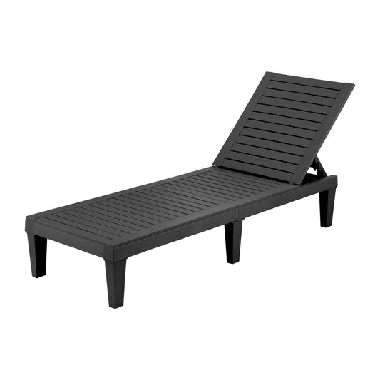 Gardeon Sun Lounge Adjustable Recliner Patio Outdoor Furniture Lightweight Black