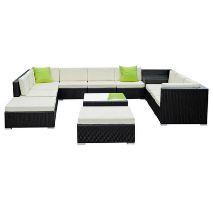 Gardeon 13-Piece Outdoor Sofa Set Wicker Couch Lounge Setting Cover