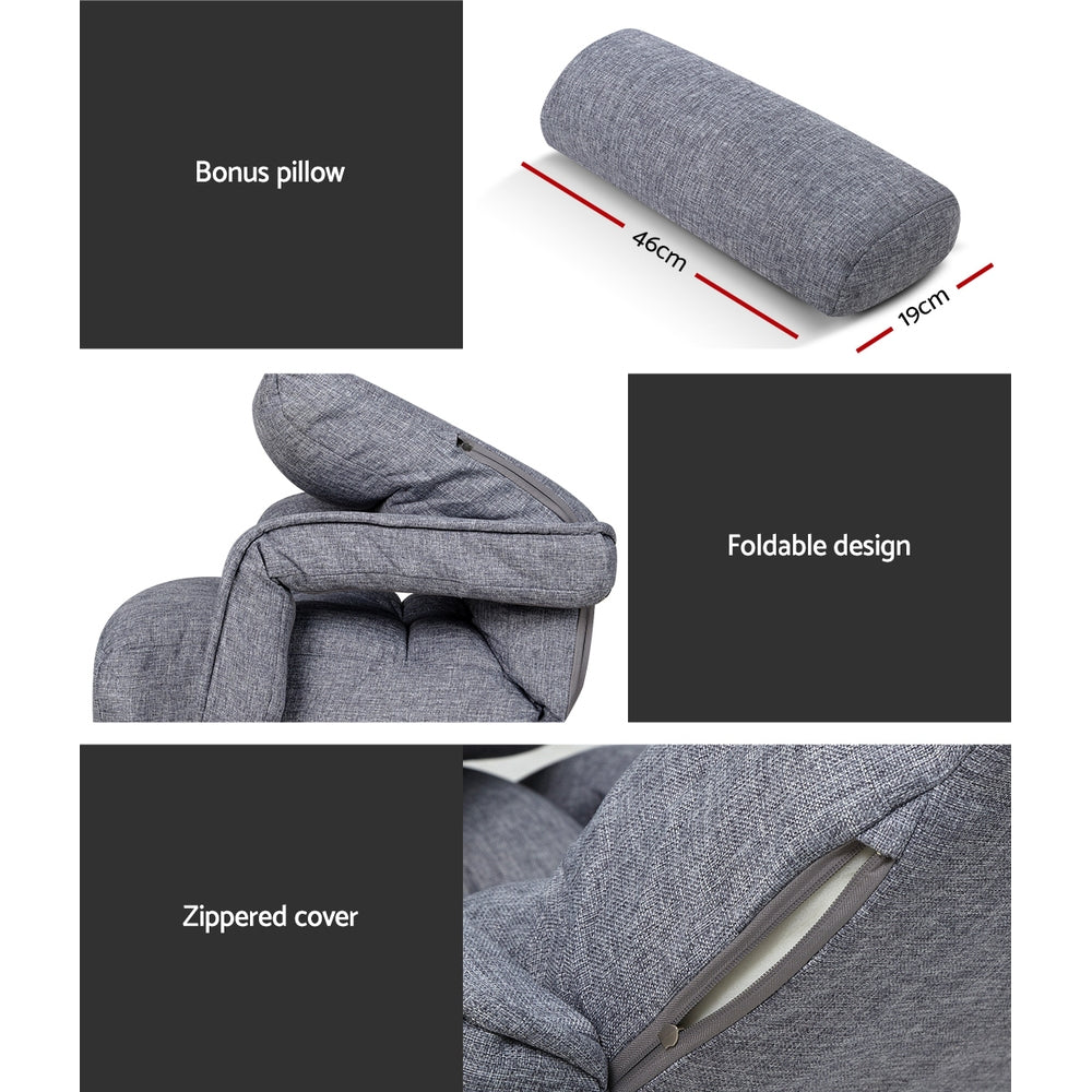 Artiss Floor Chair Lounge Sofa Swivel Grey