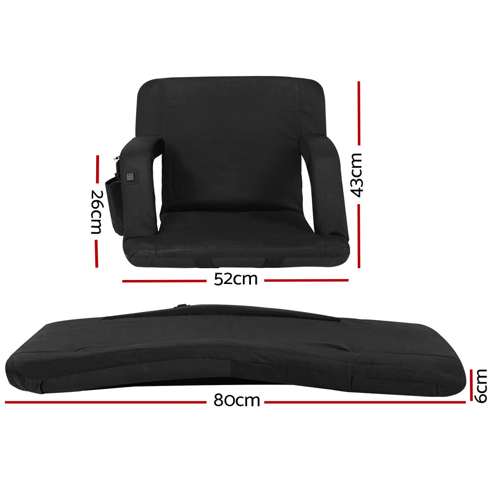 Artiss 2X Floor Lounge Sofa Bed With Armrest Heated Cushion