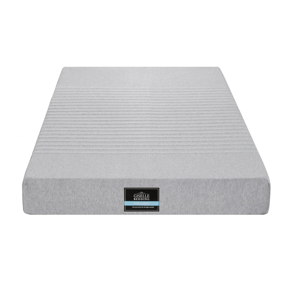 Giselle Bedding Cool Gel Memory Foam Mattress Charcoal 7-Zone Washable Bamboo Cover 15cm King Single