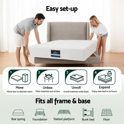 Giselle 20cm Memory Foam Mattress Green Tea King Single