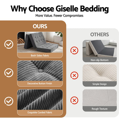 Giselle Double Folding Mattress 15cm Foldable Foam Portable Guest Sofa Bed Camping Mat