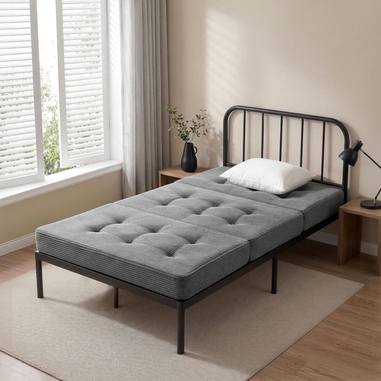 Giselle Single Folding Mattress 15cm Foldable Foam Portable Guest Sofa Bed Camping Mat