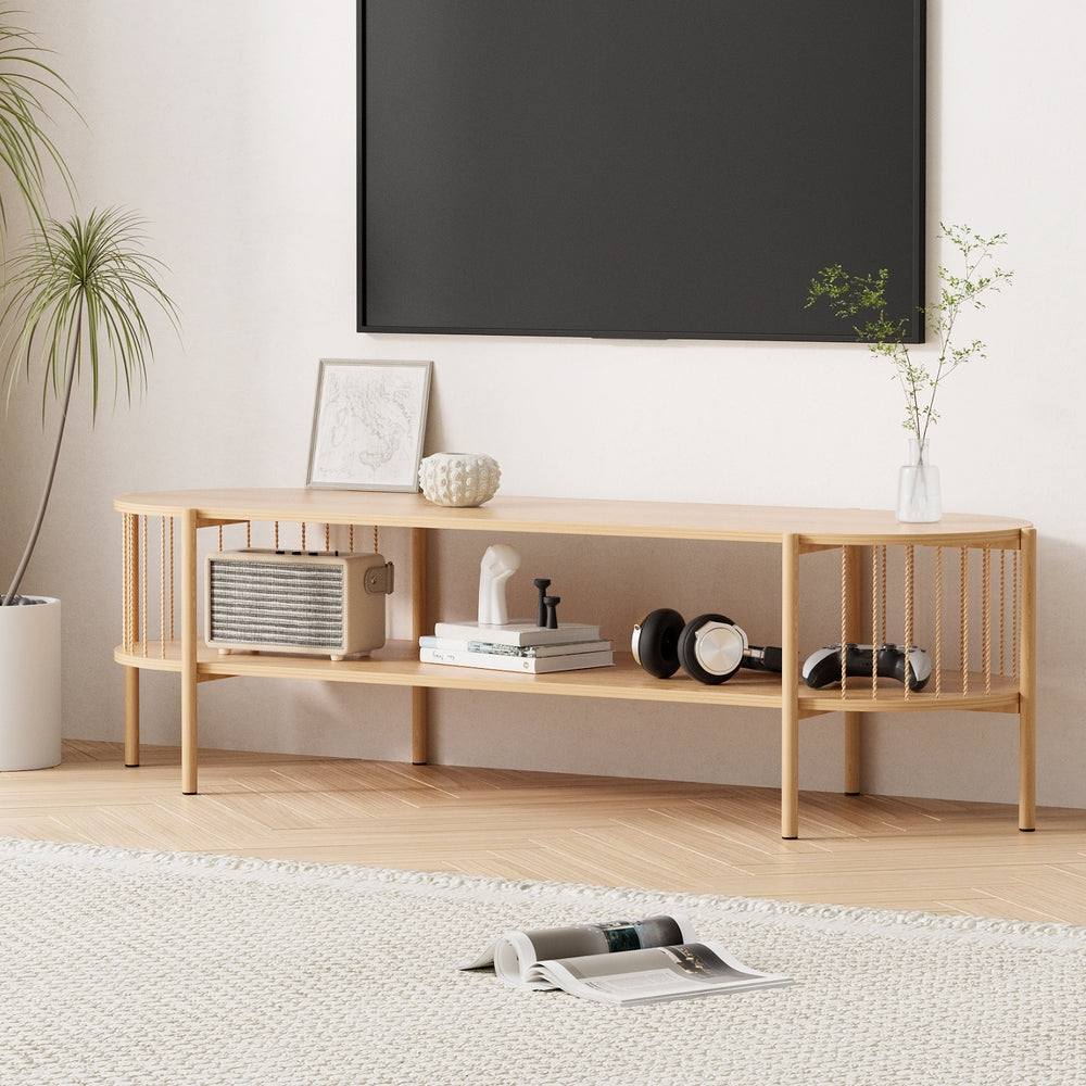 Artiss TV Unit Entertainment Unit Storage Shelf 148cm Pine