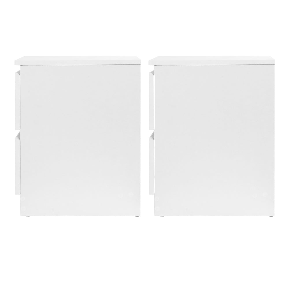 Artiss 2x Bedside Table 2 Drawers - PEPE White