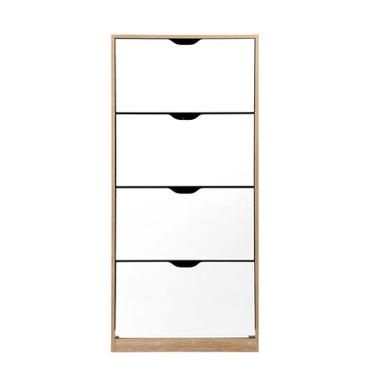 Artiss Shoe Rack Cabinet 60 Pairs 4-tier White Elen