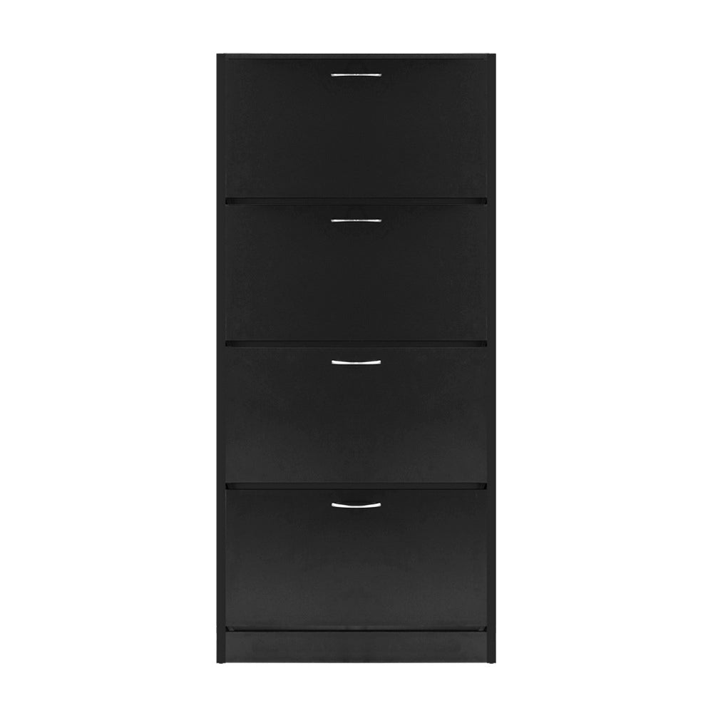 Artiss Shoe Rack Cabinet 60 Pairs 4 Doors - Black