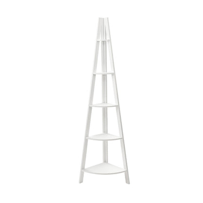 Artiss Bookshelf Corner Shelf 5 Tiers - CANE White