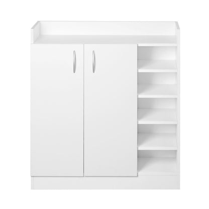 Artiss Shoe Rack Cabinet 21 Pairs Adjustable Shelves White Clair