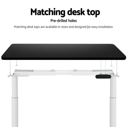 Artiss Standing Desk Frame Only Dual Motor Motorised Adjustable 125KG Load White