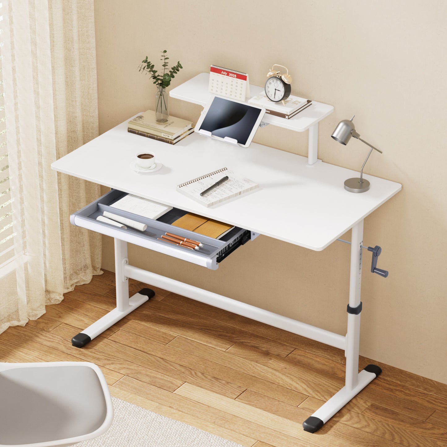 Artiss Standing Desk Height Adjustable Workstation Computer Desks Study 120CM White