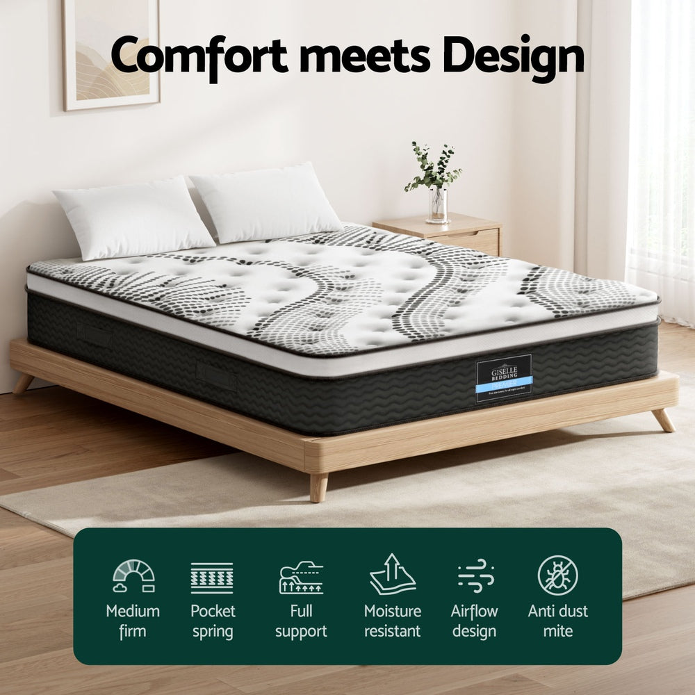 Giselle Bedding 32cm Mattress Euro Top Super King
