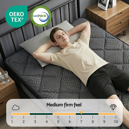 Giselle Bedding King Single Mattress 25cm Pocket Spring Latex Euro Top Medium Firm Bed