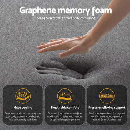 Giselle Bedding King Mattress 35cm Euro Top with Graphene Cooling Comfort Medium Firm