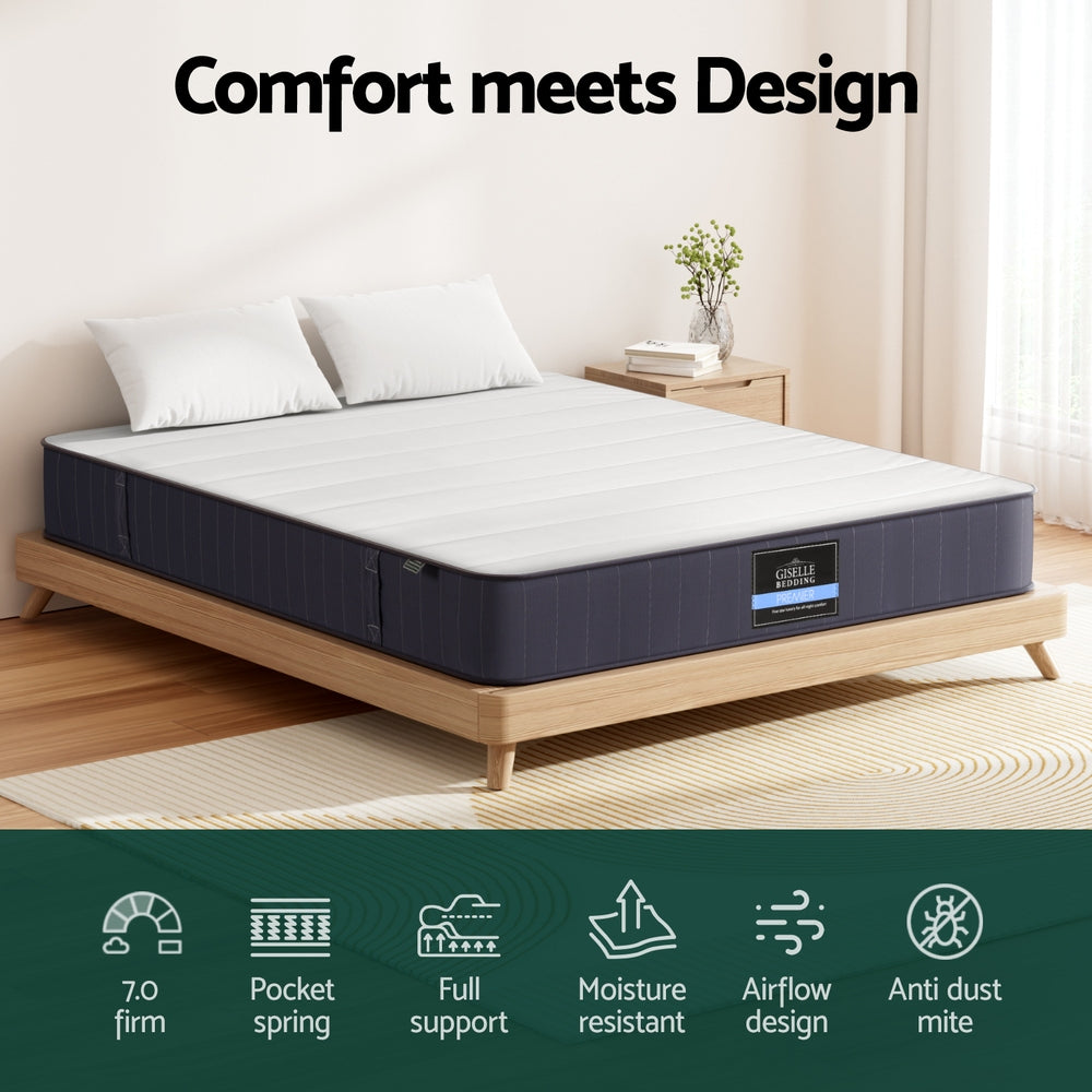 20cm Giselle Mattress Double Bed Pocket Spring Mattresses