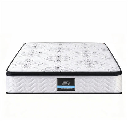 Giselle Bedding Queen Mattress 30cm Pocket Spring Euro Top Medium Firm Foam