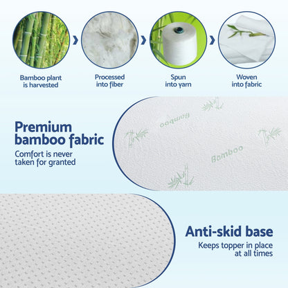 Giselle Bedding 5cm Memory Foam Mattress Topper 7-Zone King Single
