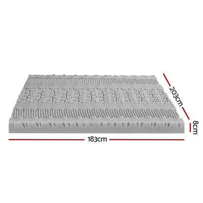 Giselle Bedding 8cm Memory Foam Mattress Topper 7-Zone Graphite King