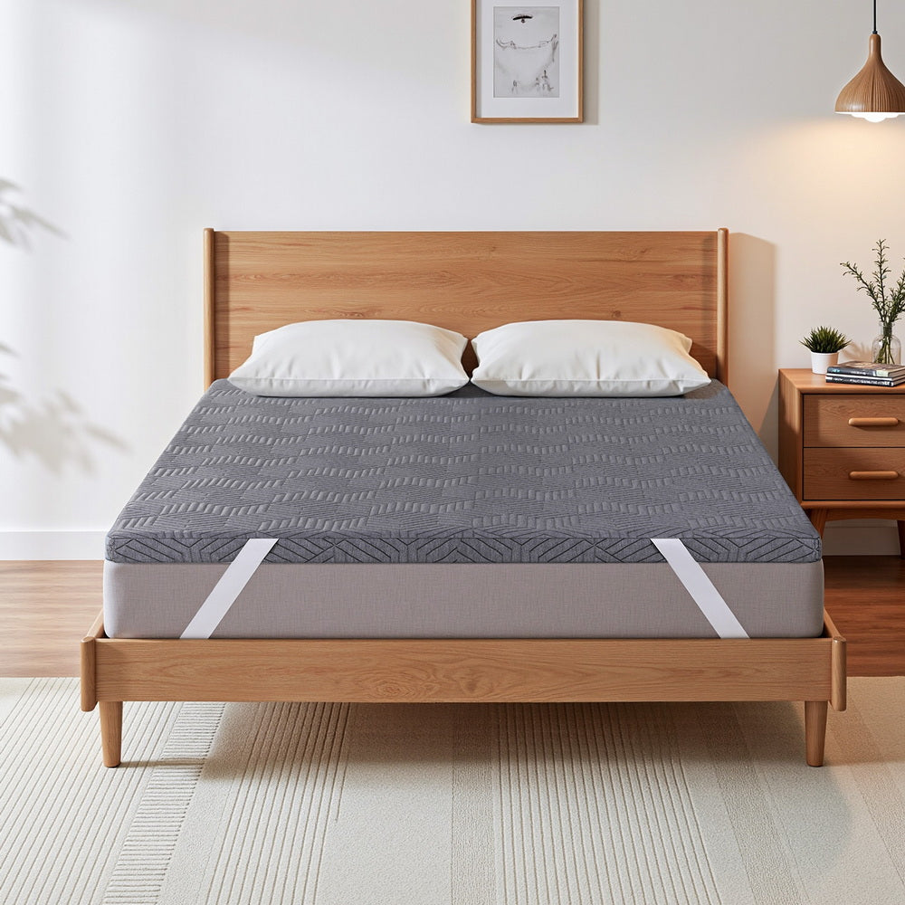 Giselle 8cm Memory Foam Mattress Topper Gel Dual Layer Foam Bamboo Double