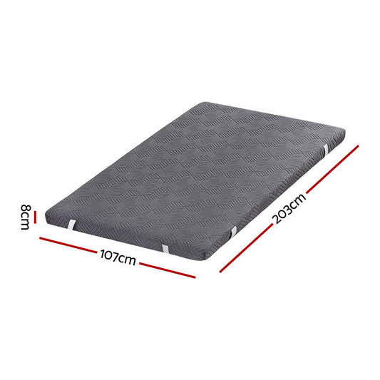 Giselle 8cm Memory Foam Mattress Topper Gel Dual Layer Foam Bamboo King Single