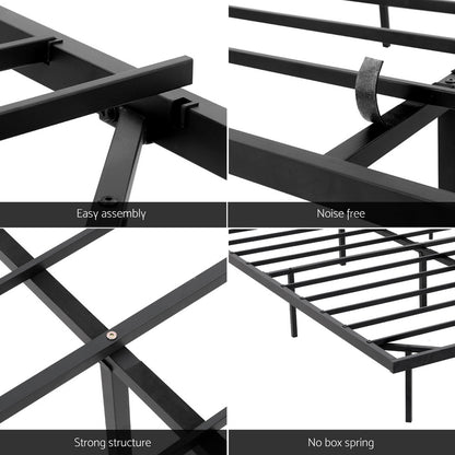 Artiss Double Bed Frame,Floating Metal Bed Frame with Smart LED Lights - Sturdy Metal Platform Bed Base, Silent Design, Tool-Free Assembly, 300KG Capacity for Home/Hotel/Master Bedroom