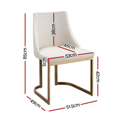Artiss Dining Chairs Set of 4 Linen Fabric Frame Beige