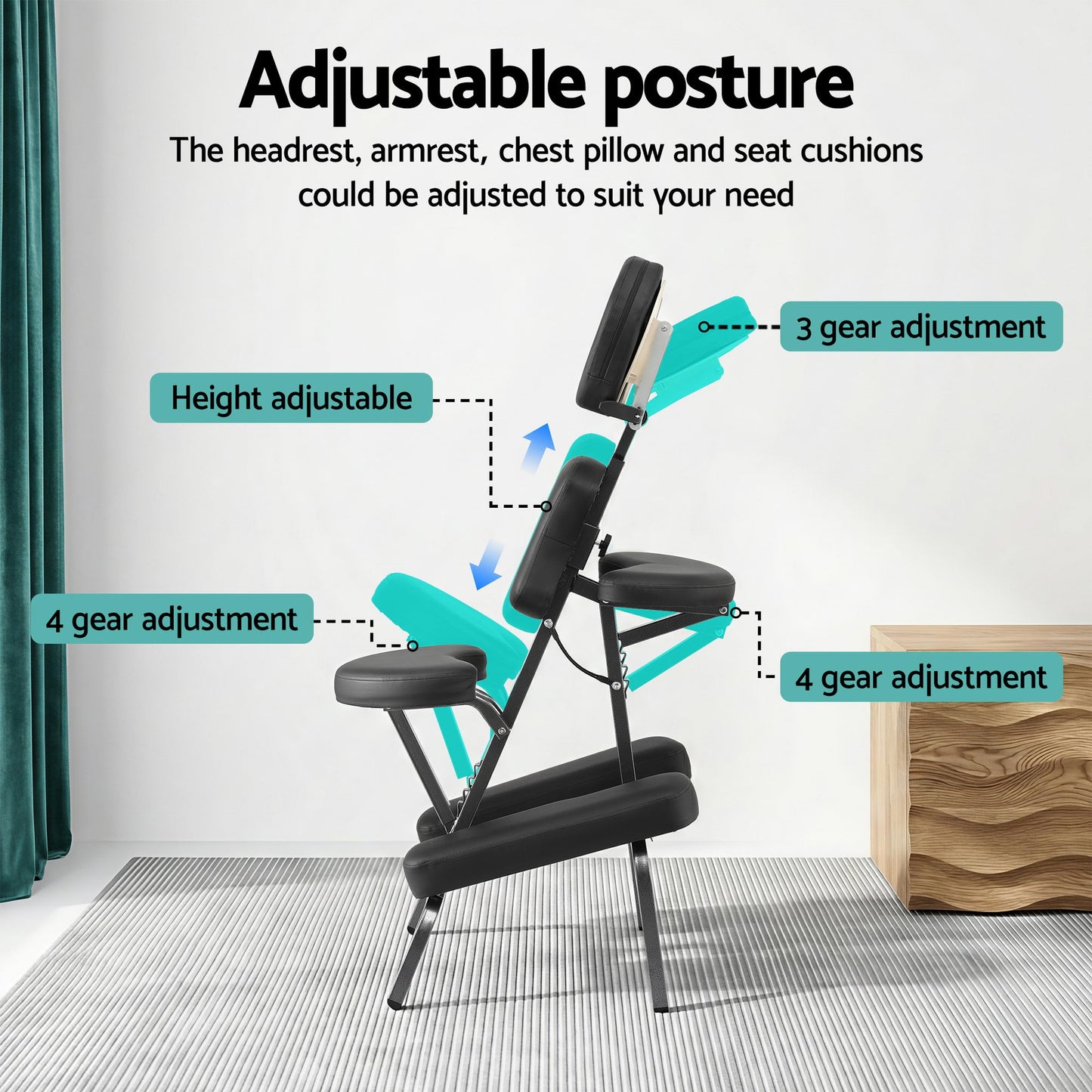 Zenses Portable Massage Chair Lightweight Folding Tattoo Lash Beauty Bed