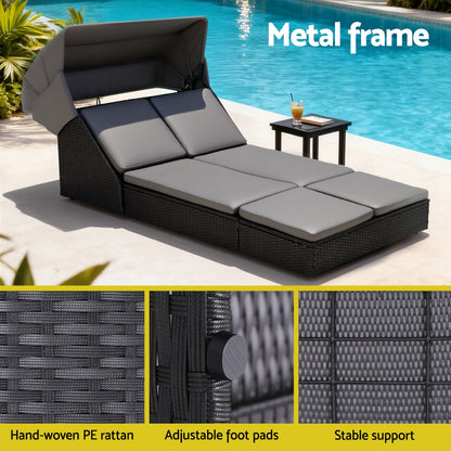 Gardeon Outdoor Day Bed Sun Lounge Setting Wicker Lounger Patio Furniture