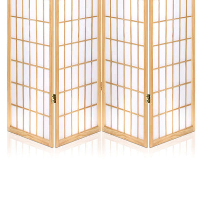 Artiss 4 Panel Room Divider Screen 174x179cm Natural
