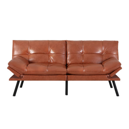 Artiss Sofa Bed Convertible 3 Seater Couch Recliner Lounge Chair Leather Brown