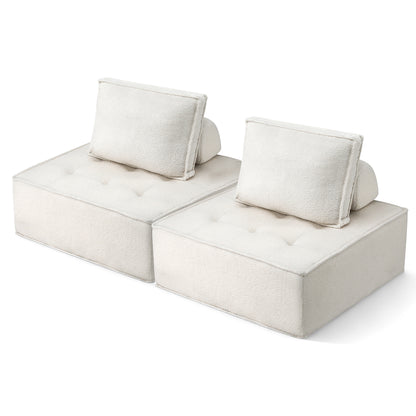 Artiss 2 Floor Sofa Lounge Chair with Pillow