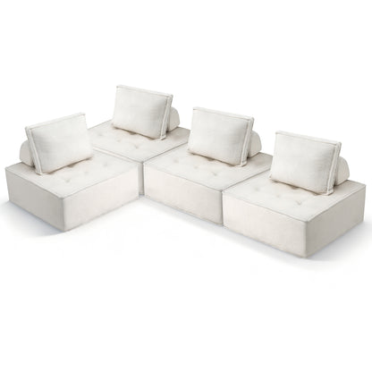 Artiss Floor Sofa Lounge Chair 4 Seater with Pillow