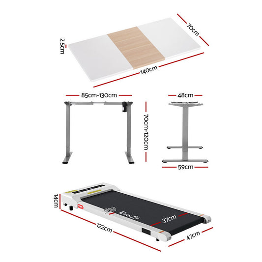 Artiss 360mm Treadmill Electric Walking Pad with140cm Automatic Standing Desk