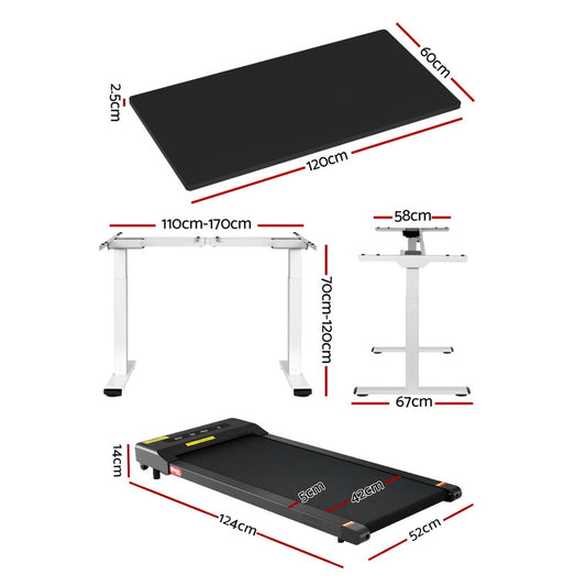Artiss Treadmill 120cm Automatic Standing Desk with 400mm Electric Walking Pad